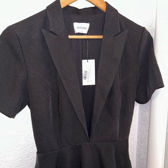 NWT BOSKEMPER Ellie Deep-V Mini Dress Black SZ: X-Small Anthro Free People - Picture 4 of 14